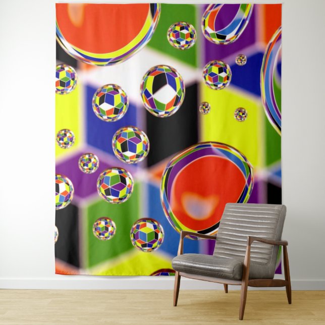 Primary Colors Art Tapestry (In Situ)