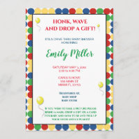 Primary colors baby shower invitation