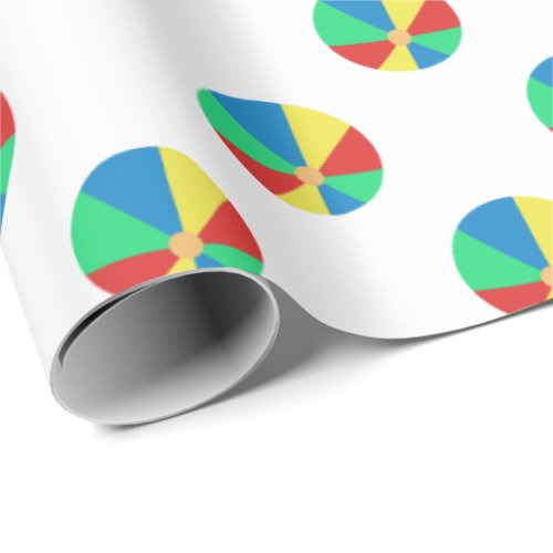 Primary Colors Beach Balls Wrapping Paper