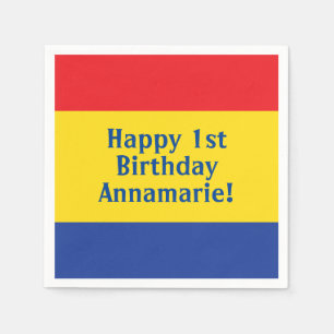 Primary Colors Birthday Party Napkins