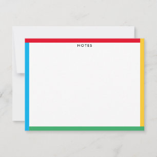 Primary Colors Border Cute Teacher or Kid Note Card