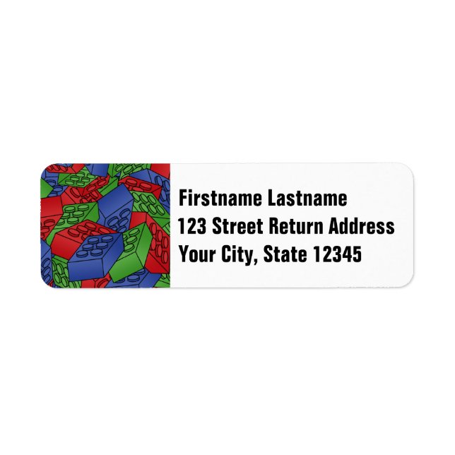 Primary Colors Building Blocks Pattern Label (Front)