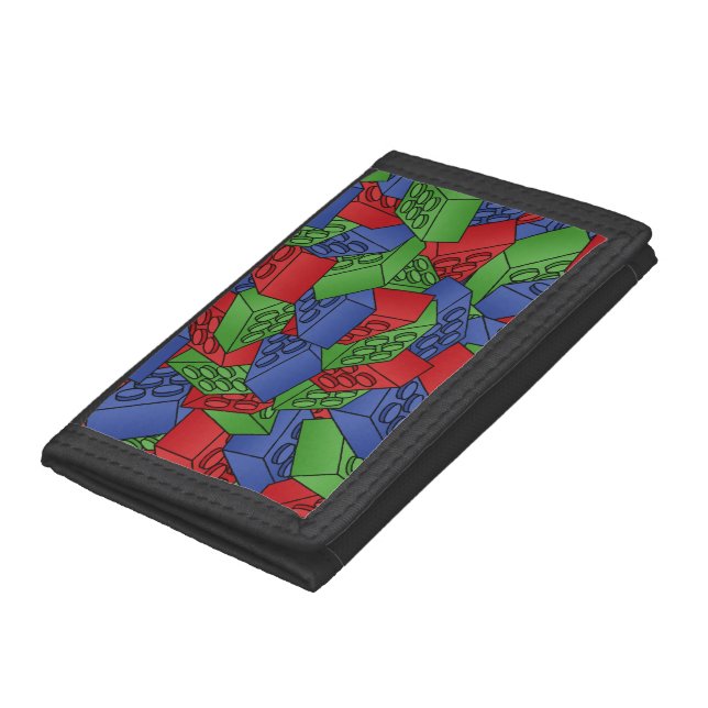 Primary Colors Building Blocks Pattern Trifold Wallet (Bottom)