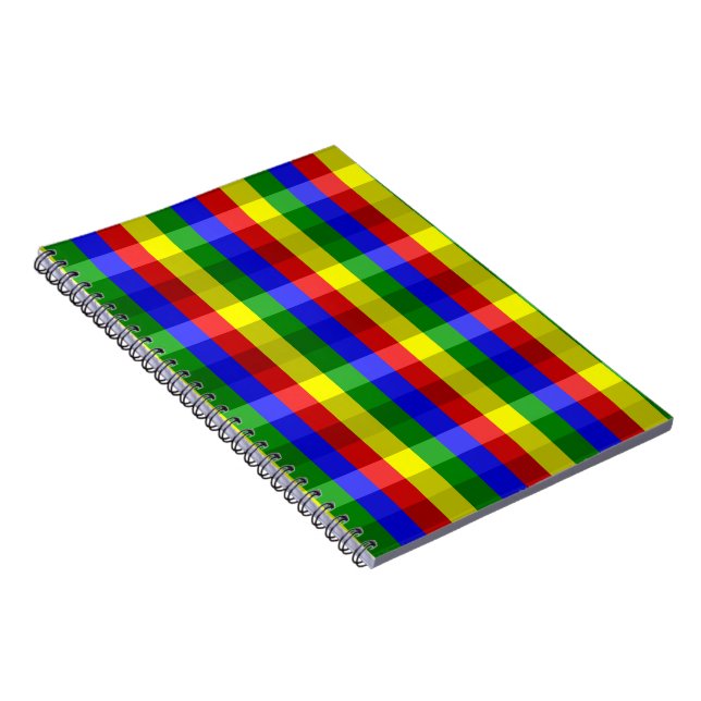 Primary Colors Checks Notebook (Right Side)