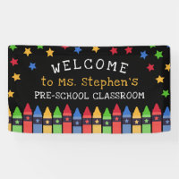 Primary Colors Crayons Welcome Teacher's Classroom