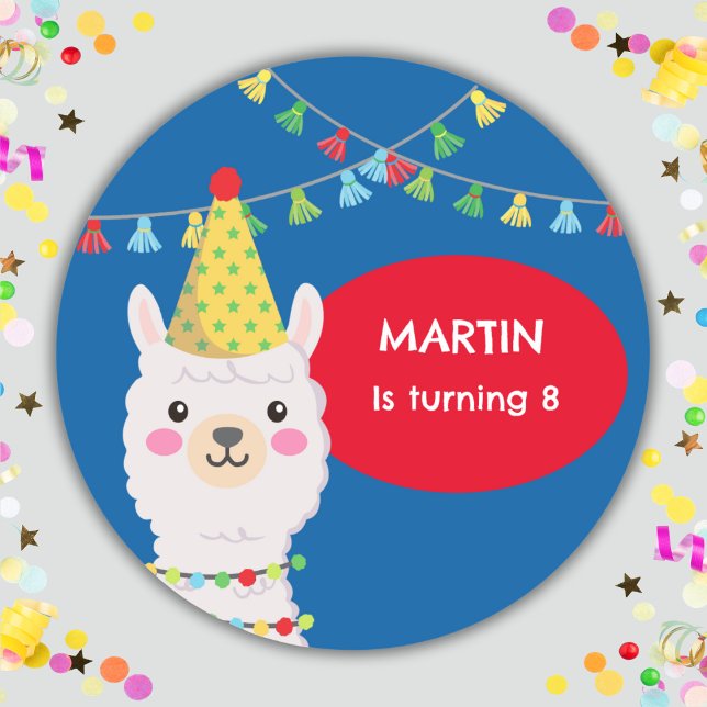 PRIMARY COLORS CUTE LLAMA SQUARE STICKER (Creator Uploaded)