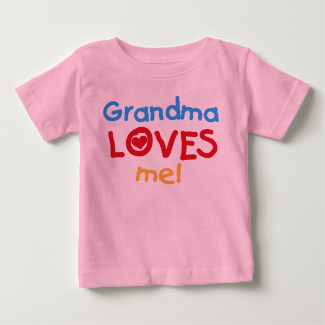 Primary Colors  Grandma Loves Me T-shirts (Front)