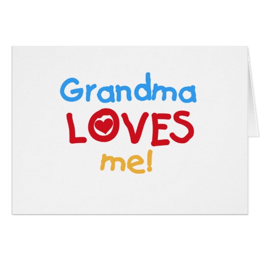 Primary Colors  Grandma Loves Me T-shirts (Front Horizontal)