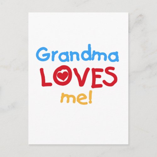 Primary Colors  Grandma Loves Me T_shirts Postcard