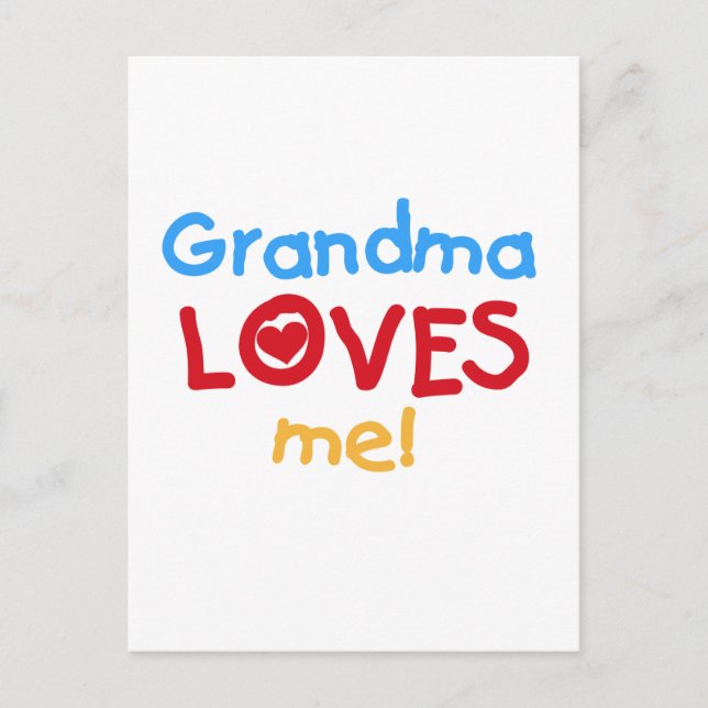 Primary Colors  Grandma Loves Me T-shirts Postcard (Front)