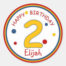 Primary Colors Happy Birthday Number 2