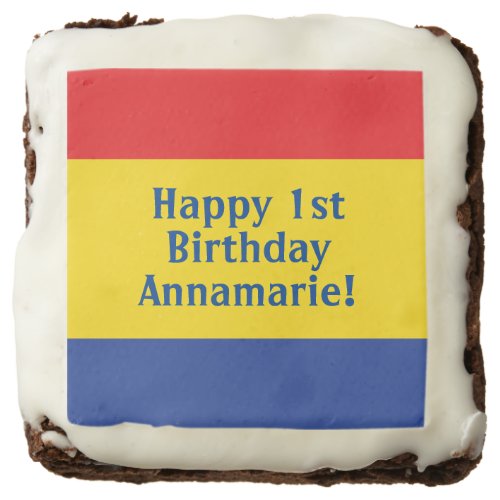 Primary Colors Kids Birthday Party Brownie