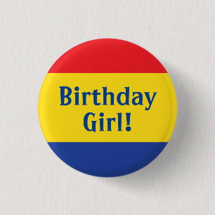 Primary Colors Kid's Birthday Party Button