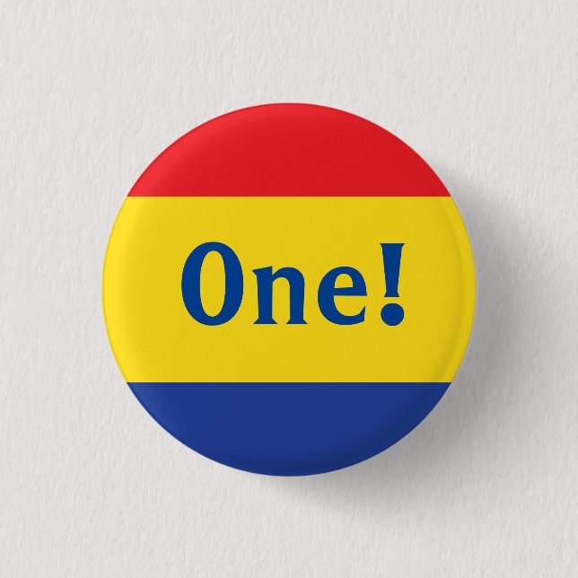 Primary Colors Kid's Birthday Party Button (Front)