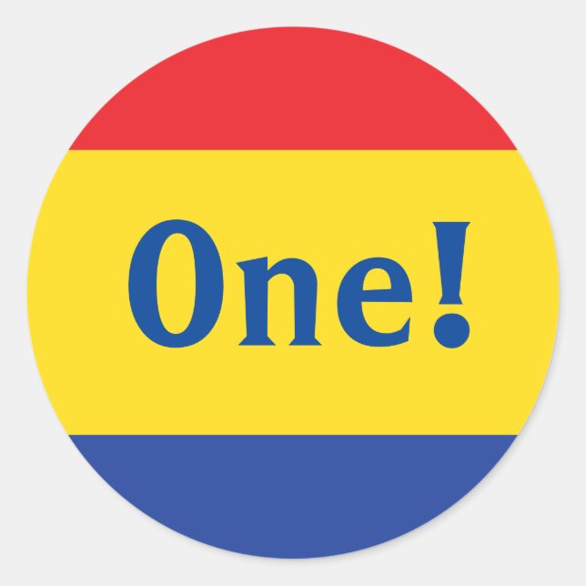 Primary Colors Kid's Birthday Party Classic Round Sticker (Front)