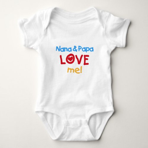 Primary Colors Nana and Papa Love Me Baby Bodysuit