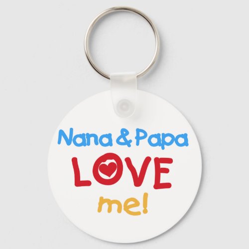 Primary Colors Nana and Papa Love Me Keychain