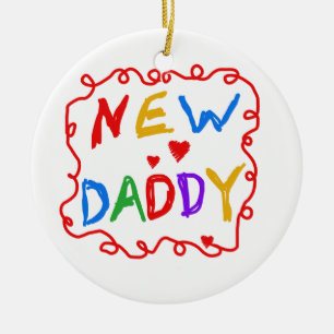 Primary Colors New Daddy Gifts Ceramic Ornament