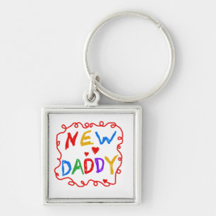 Primary Colors New Daddy Gifts Keychain