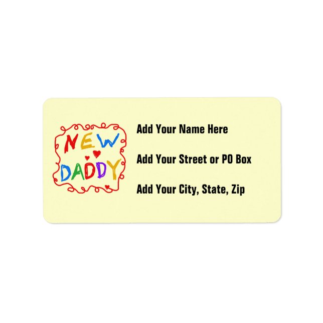 Primary Colors New Daddy Gifts Label (Front)