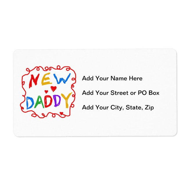 Primary Colors New Daddy Gifts Label (Front)