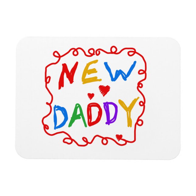 Primary Colors New Daddy Gifts Magnet (Horizontal)