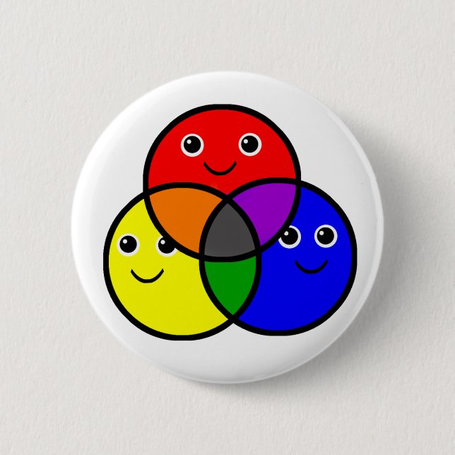 Primary Colors Pinback Button (Front)