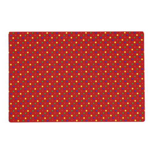 Primary Colors Polka Dots Red Placemat