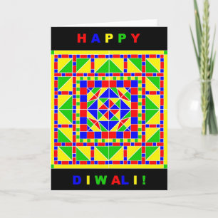 Primary Colors Rangoli Diwali Card