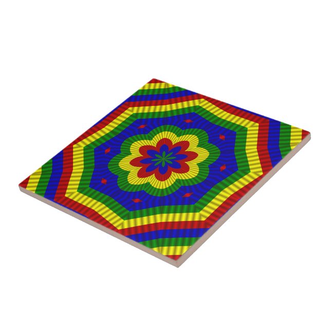 Primary Colors Rolled Flower 1 Tile (Side)