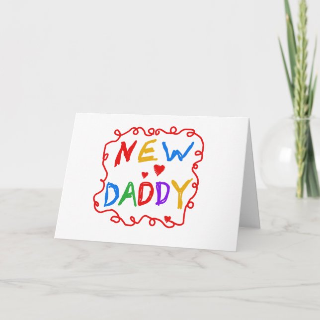 Primary Colors Text New Daddy Card (Front)