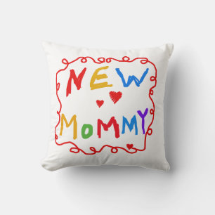 Primary Colors Text New Mommy Gifts Throw Pillow