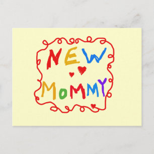 Primary Colors Text New Mommy  Tshirts Postcard