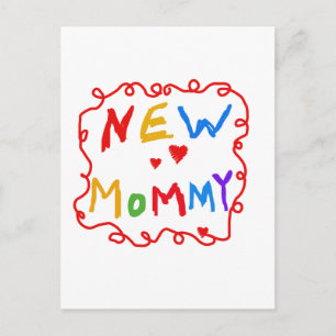 Primary Colors Text New Mommy  Tshirts Postcard