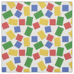 Primary Colors Toy Building Bricks Pattern Print Fabric