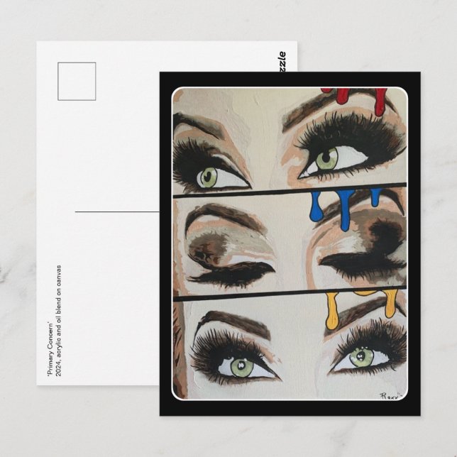 ‘Primary Concern’ Painting on a  Postcard (Front/Back)