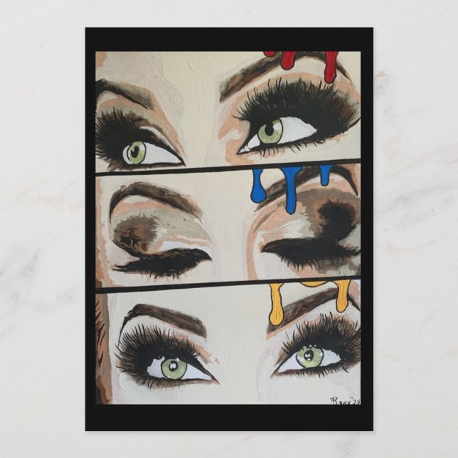 ‘Primary Concern’ Painting on a Small-Scale Print  Invitation (Front)