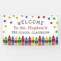 Primary Crayons Stars Welcome Teacher's Classroom