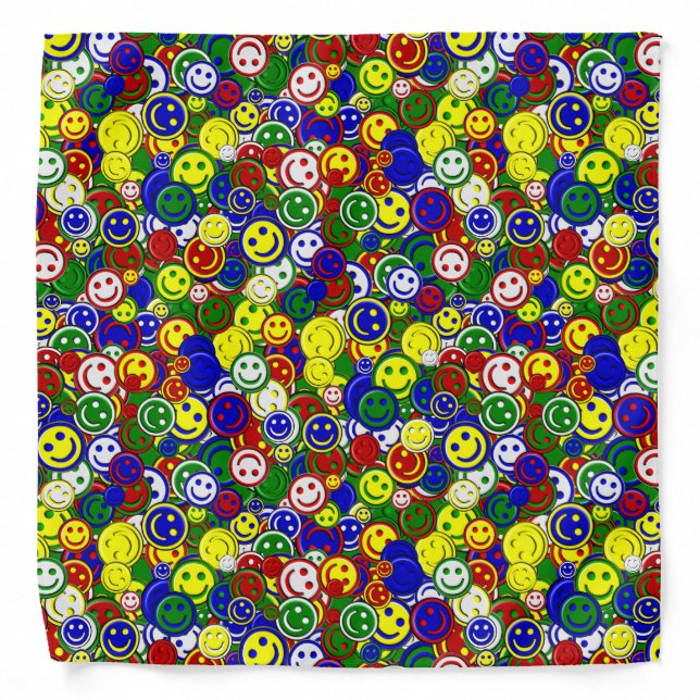 Primary Face Beads-GREEN-BANDANA Bandana (Front)
