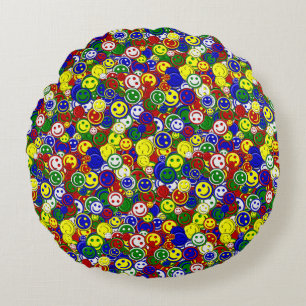 Primary Face Beads-RED-ROUND PILLOW