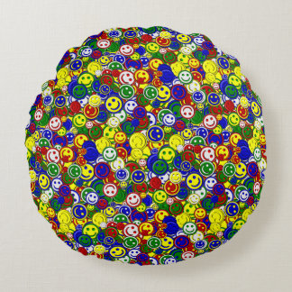 Primary Face Beads-YELLOW-ROUND PILLOW