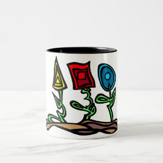 Primary Flowers Two-Tone Coffee Mug