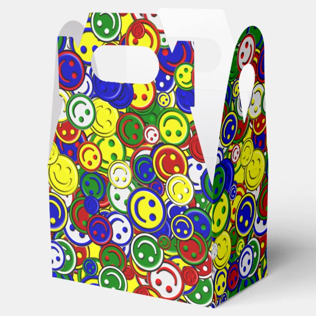 Primary Happy Face Allover Beads Favor Boxes (Opened)