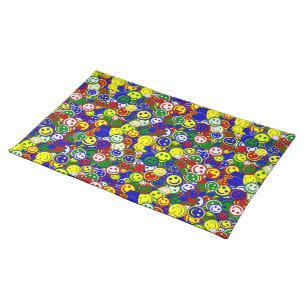 Primary Happy Face Allover Beads Placemat