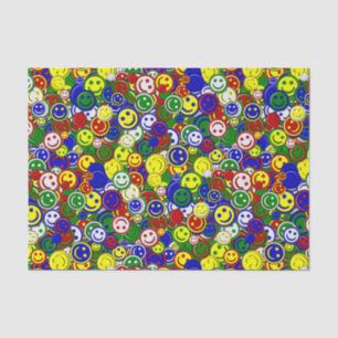 Primary Happy Face Allover Beads Tissue Paper