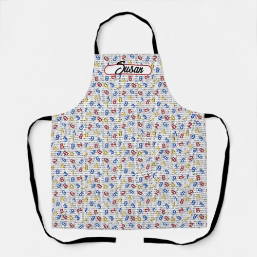Primary Numbers Red Yellow Blue Binary Code  Apron