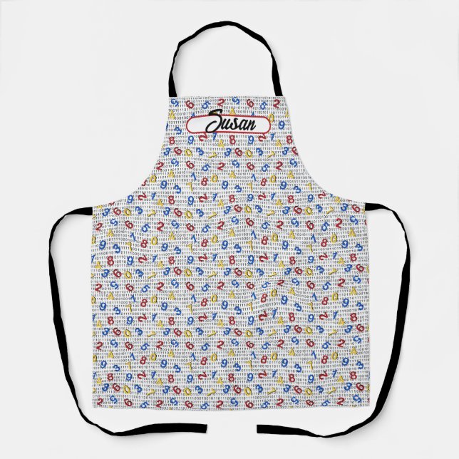 Primary Numbers Red Yellow Blue Binary Code  Apron (Front)