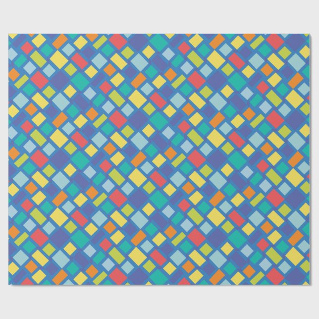 Primary Party Checkerboard Kid's   Wrapping Paper (Flat)