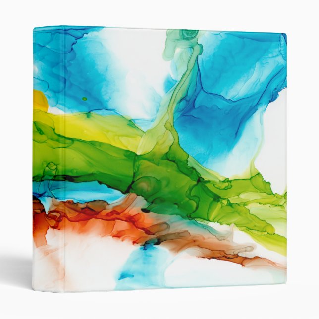 Primary Plume - Watercolors 3 Ring Binder (Front/Spine)