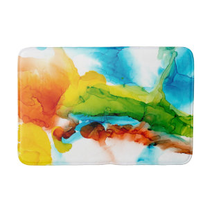 Primary Plume - Watercolors Bath Mat